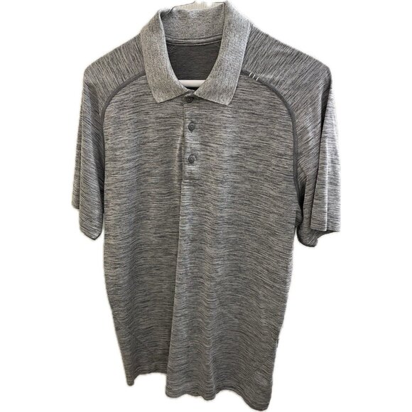 Men's Lululemon Short Sleeve Polo Shirt Size M Gray - Picture 1 of 9